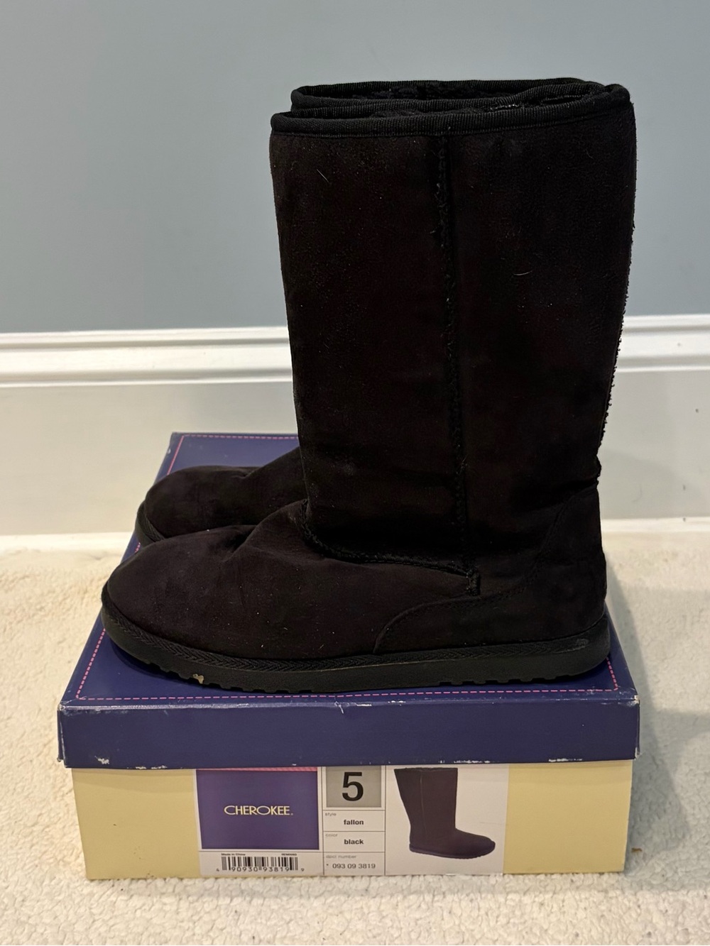 Cherokee Black Faux Suede Mid-Calf Women's Boots